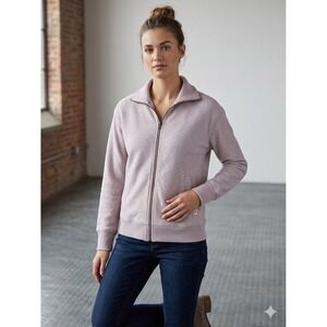 Faherty Brand Whitewater Full Zip Hoodie Lavender Mauve Herringbone‎ Knit XS